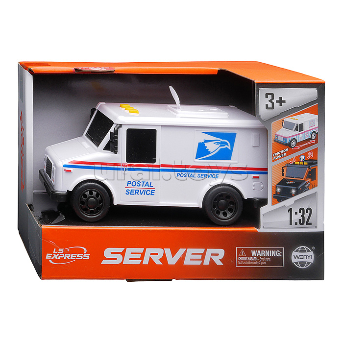 Машина "Почта" 1:32 (свет, звук) в коробке