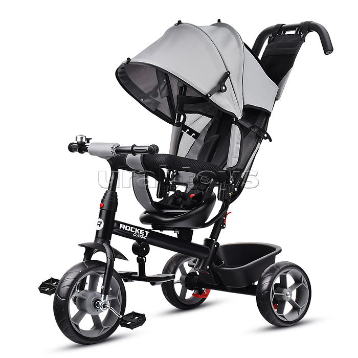 Велосипед трехколесный Rocket 136-GR, колеса EVA 10"/8", цвет серый