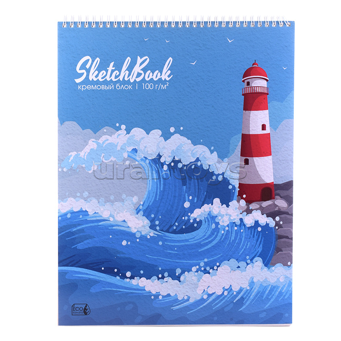 Скетчбук А3 "Маяк и волны" гребень,