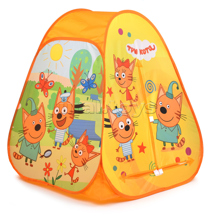 Палатка детская игровая "Три Кота" 81х90х81см, в сумке
