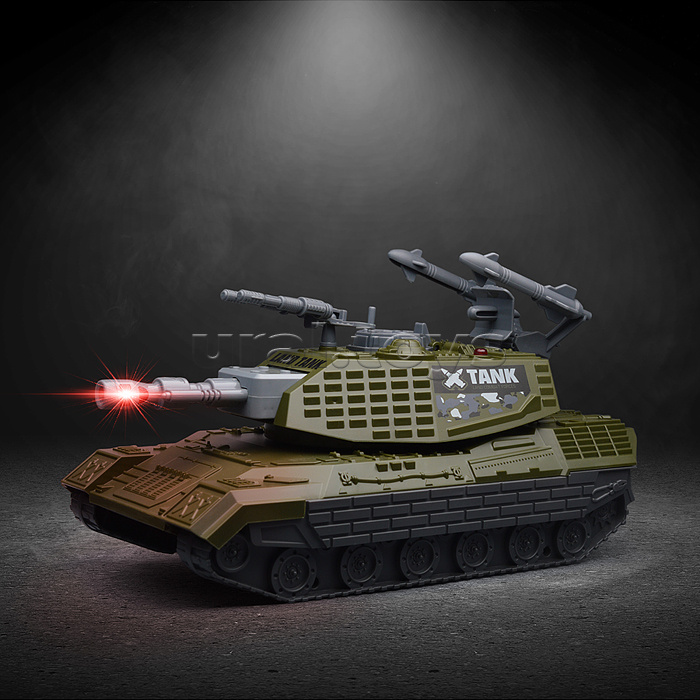 Танк "Ударная сила" (свет, звук) в коробке