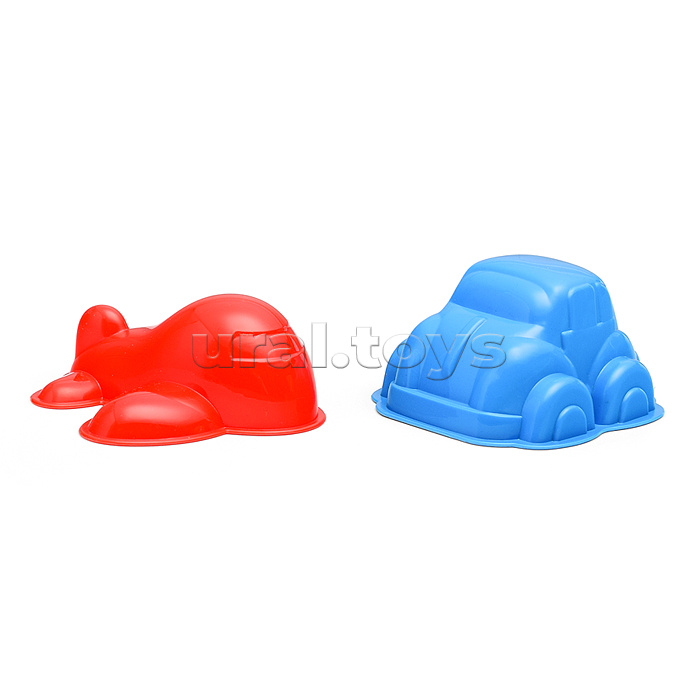 Набор песочный №13 (ведро+лопатка+грабли+2 формочки транспорт)