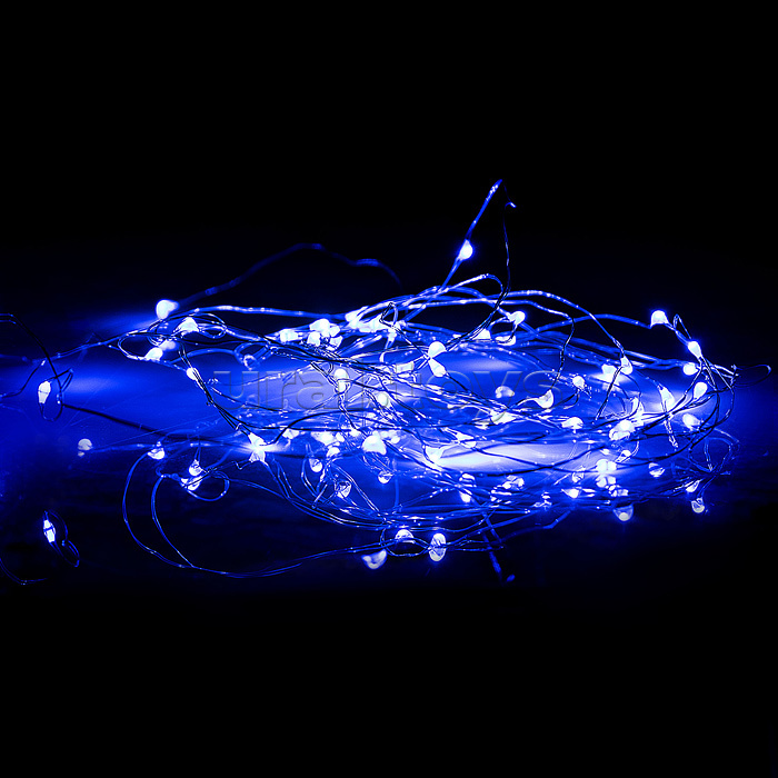 Электрогирлянда 10 м, 100 ламп, USB, синий