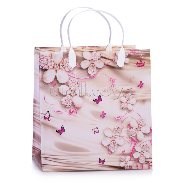 Пакет "Жемчужные цветочки" мягкий пластик (260х240х140)