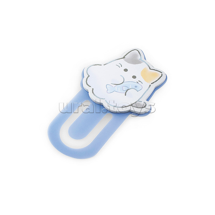 Органайзер настольный "Ghost Meow" 3 предмета (закладка с мини-блоком клейкой бумаги для заметок 20 л, чернографитный карандаш, складная линейка 30 см), в пластиковой подставке, сиреневый