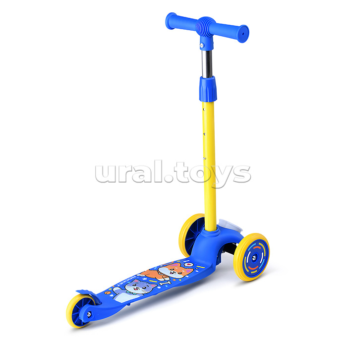 Самокат трёхколёсный ROCKET колёса PVC, цвет сине-жёлтый