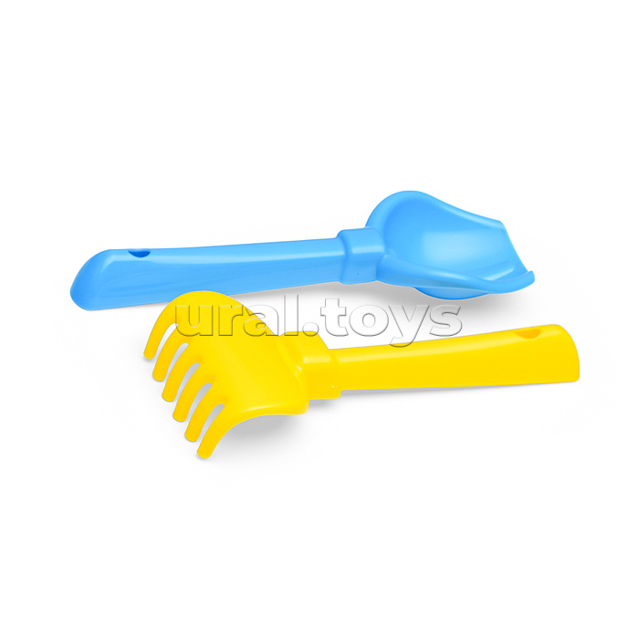 Набор №23: ведро-цветок среднее, ситечко-цветок, совок №2, грабельки №2