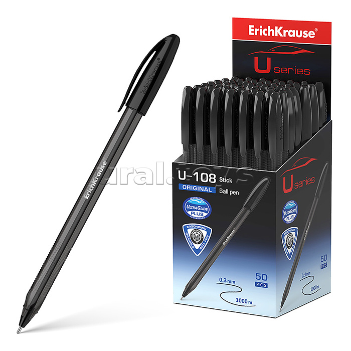 Ручка шариковая U-108 Stick Original 1.0, Ultra Glide Technology, цвет чернил черный (в коробке по 50 шт.)