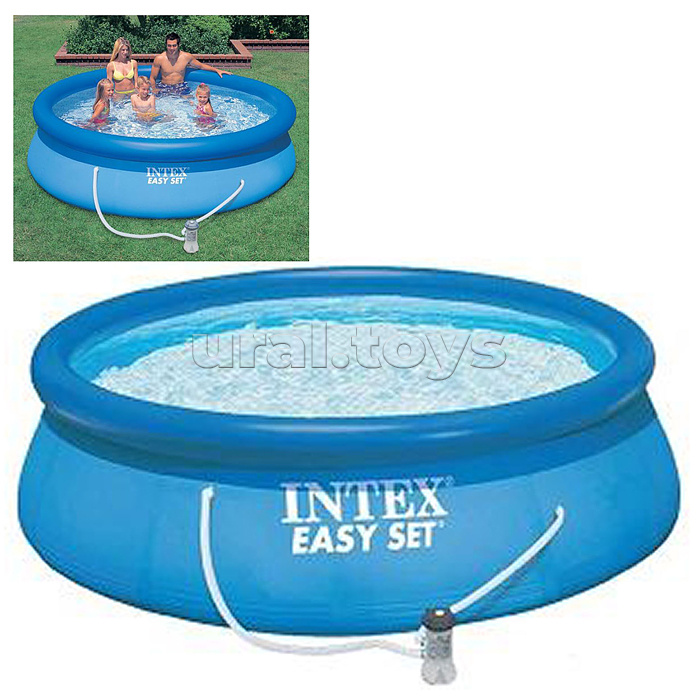 Бассейн надувной Easy Set, 396 х 84 см, фильтр-насос, 28142NP INTEX