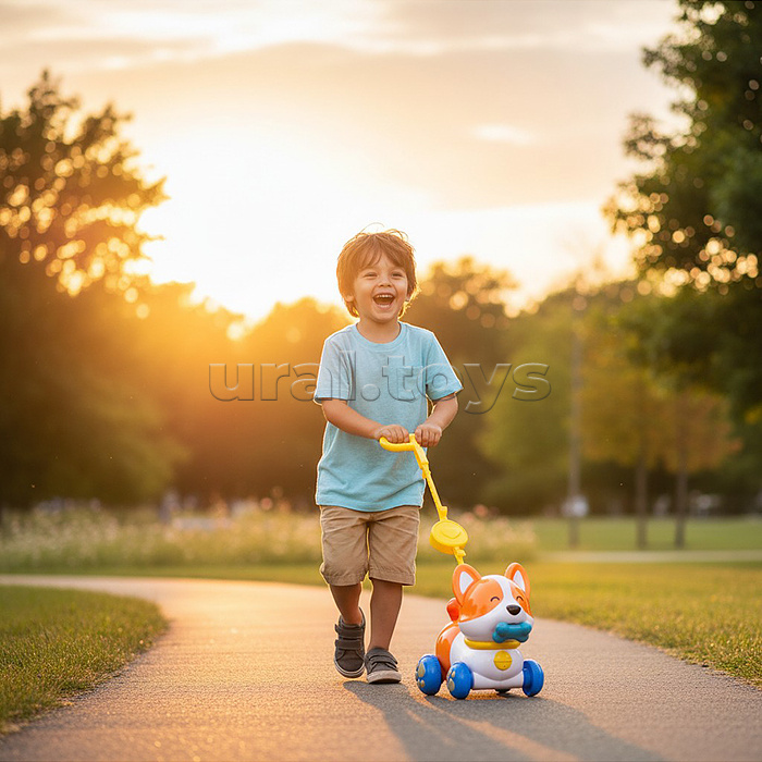 Собака "Каталка Корги" в коробке