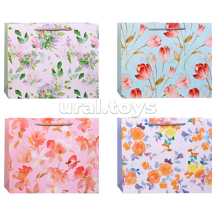 Пакет подарочный "Краски весны" 32*26*11см.