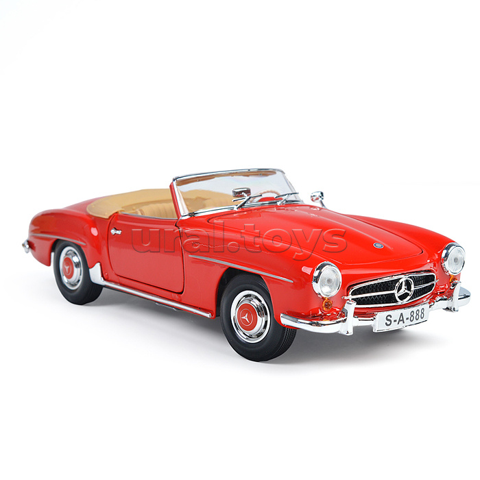 Машинка die-cast 1955 Mercedes-Benz 190SL, 1:18,  красная, открывающиеся двери