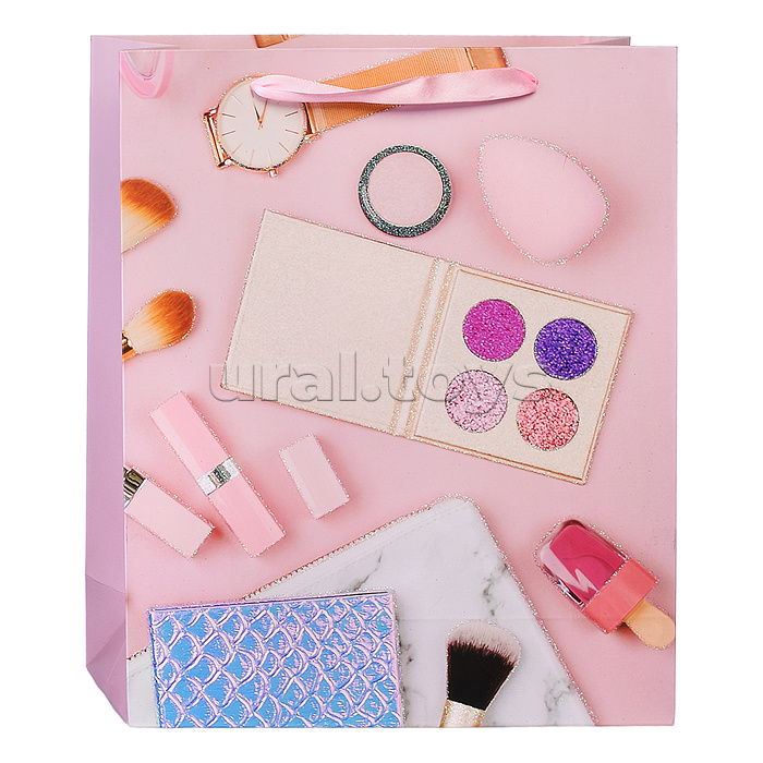 Пакет подарочный "Make up" 26x10x32 см, 3D