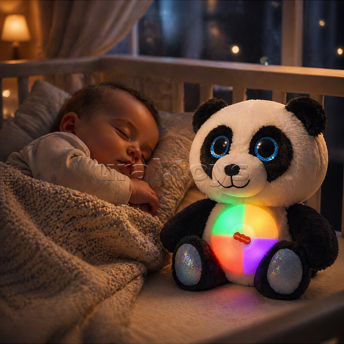 Медведь "Веселая пандочка" свет, звук, в коробке