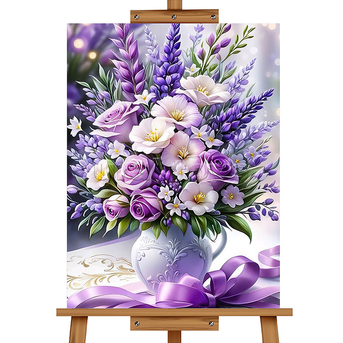 Мозаика алмазная "Букет в вазе" 20*30см.