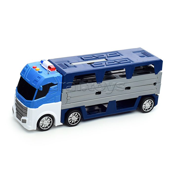 Машина "Трейлер-катапульта" в коробке (синий)