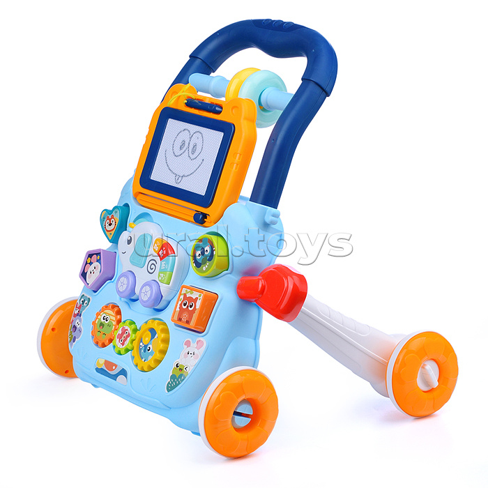 Игровой центр-Каталка "Веселый слоник" (цвет голубой) в коробке