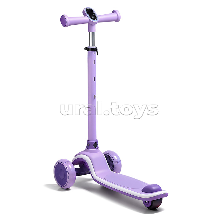 Самокат 3-х колесный ROCKET,колеса PU со светом, цвет фиолетовый