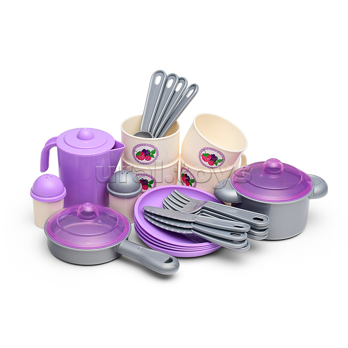 Набор детской посуды "Хозяюшка" на 4 персоны (V2) (28 элементов) (в сеточке)