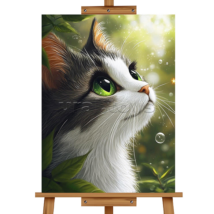 Мозаика алмазная "Зелёные глазки" 30*40 см