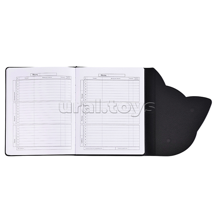 Дневник 1-11 кл. "Кот черный" кожзам: А5+; твёрдый переплёт с поролоном