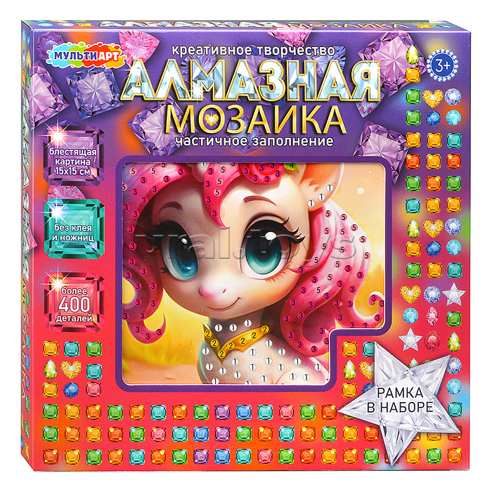 Алмазная мозаика 15*15 "Единорожка" в коробке Алмазная мозаика 15*15 "Единорожка" в коробке