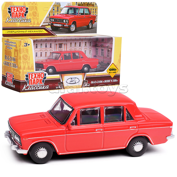 Машина металл LADA lada 2106, 10,5 см, (красный) инерц, в коробке