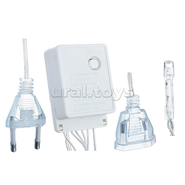 Электрогирлянда светодиодная 3 м, 96 ламп, холодный в пакете