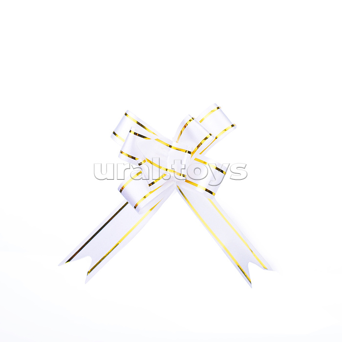 Бант-бабочка упаковочный подарочный с золотой полосой 1,2см.