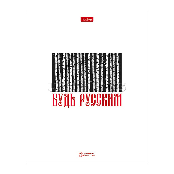 Тетрадь 48л клетка "Приколы по-русски" А5ф 60-65г/кв.м на скобе обл. мел. бумага