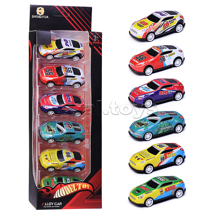 Набор машин "Loy Car" 1:64 (6 шт) металл, в коробке