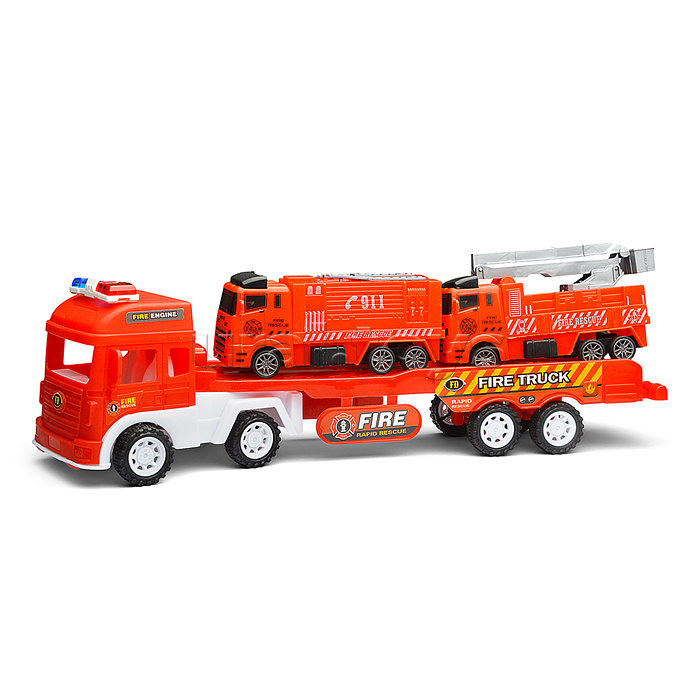 Автовоз "Пожарник" с техникой, под колпаком