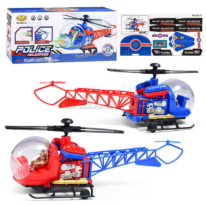 Самолет "Полицейский вертолёт" на батарейках, в коробке
