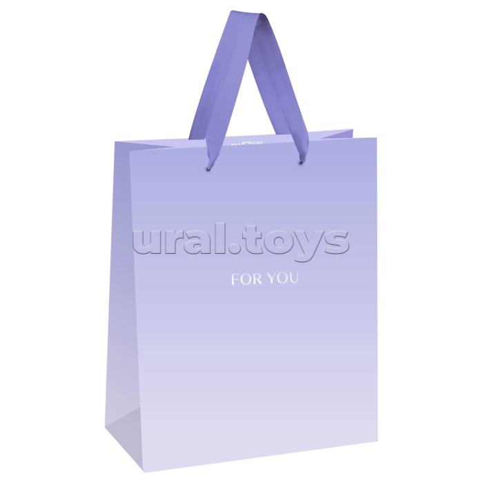 Пакет подарочный 18х23х10см "For you. Purple" фольга, матовая ламинация