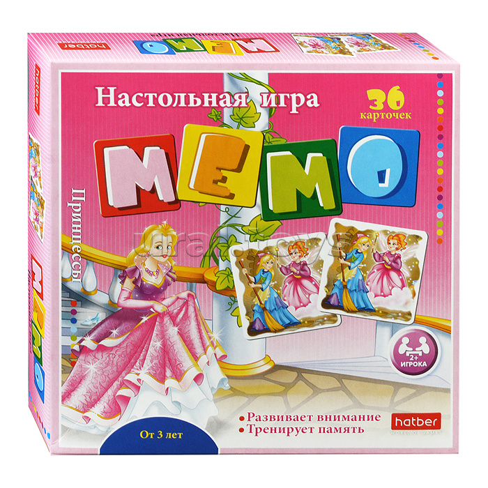 Настольная игра МЕМО "Принцессы" 36 карточек