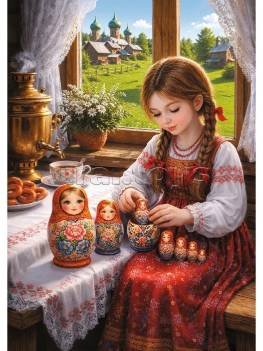 Пазлы 500 "Славянское. Матрёшки"