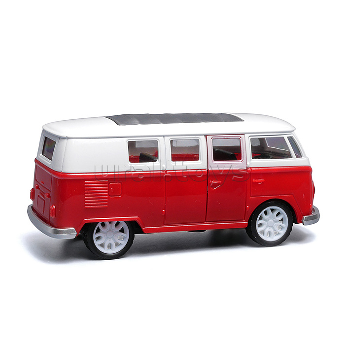 Бордовый инерционный микроавтобус die-cast, 1:32