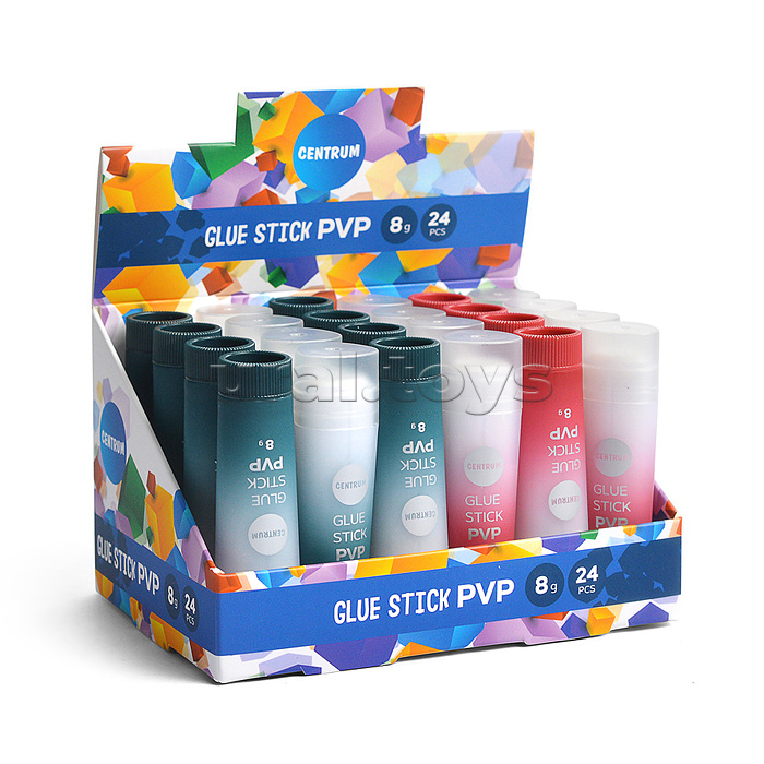 Клей-карандаш ПВП 8 г треугольный в дисплее