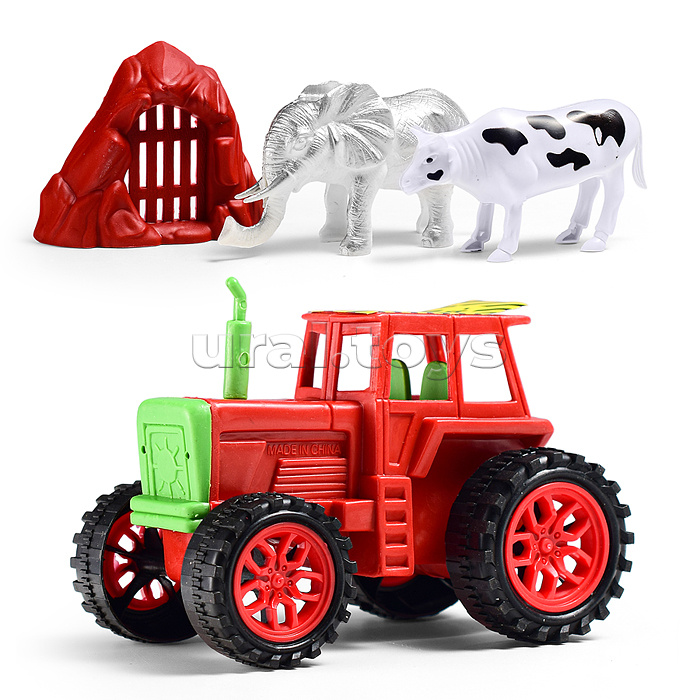 Машина "Трактор с животными" под колпаком