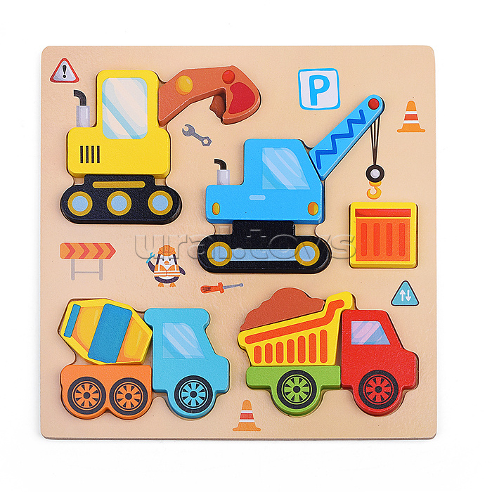 Пазл-вкладыш "Строительная техника"