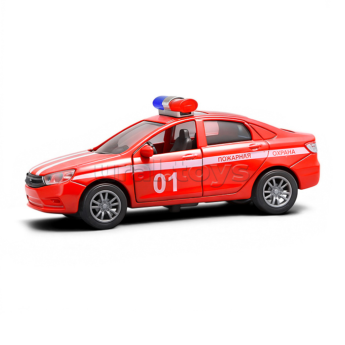Красная инерционная машинка полицейская вид В die-cast, 1:32