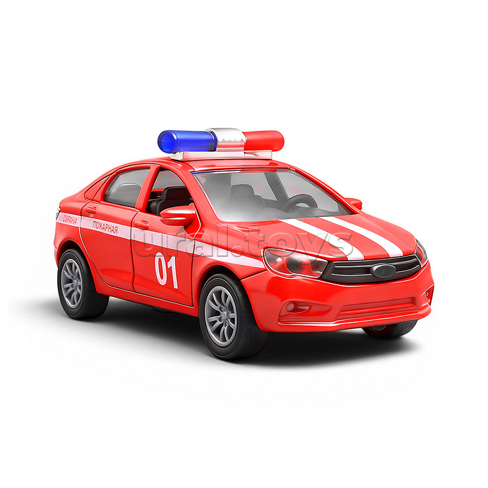 Красная инерционная машинка полицейская вид В die-cast, 1:32