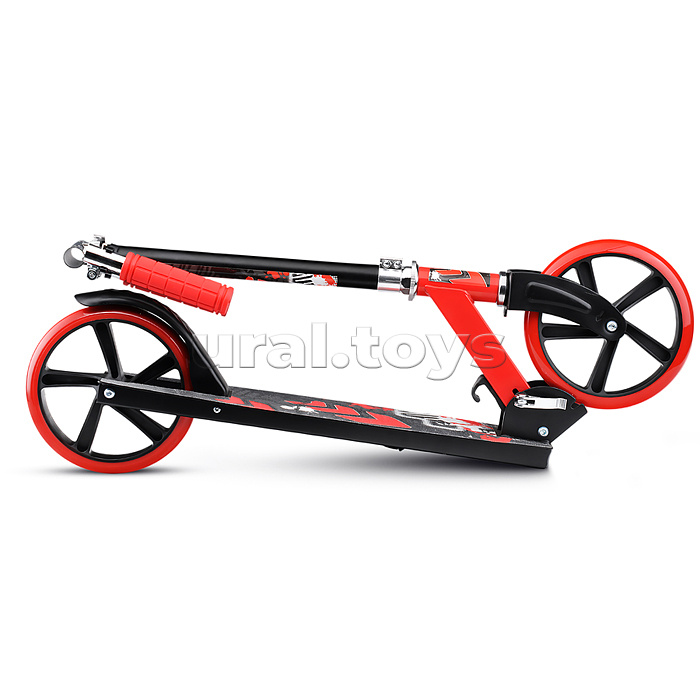 Самокат 2-х кол., красный, d 200 мм., PU, в коробке