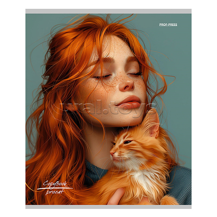 Тетрадь 96л. клетка "Девушки и коты"