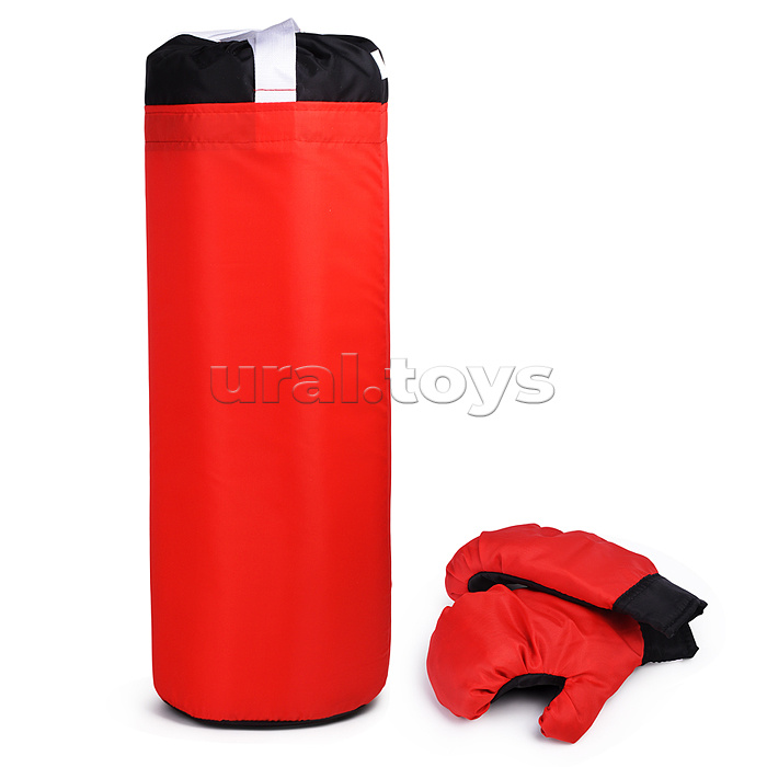 Набор детский игровой (перчатки, груша 70 см.) Оксфорд (черно-красный)