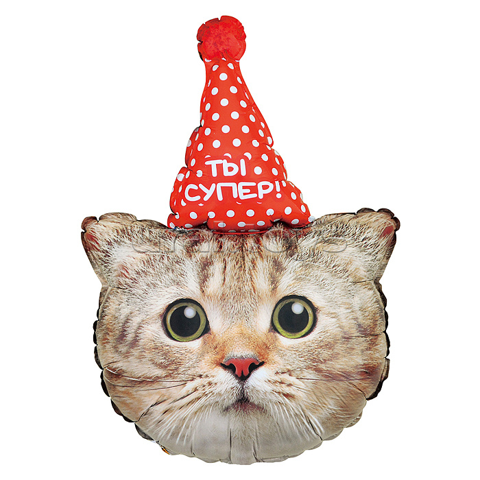 Шар (32''/81 см) Фигура, Котенок в колпачке, 1 шт. в уп. Шар (32''/81 см) Фигура, Котенок в колпачке, 1 шт. в уп.