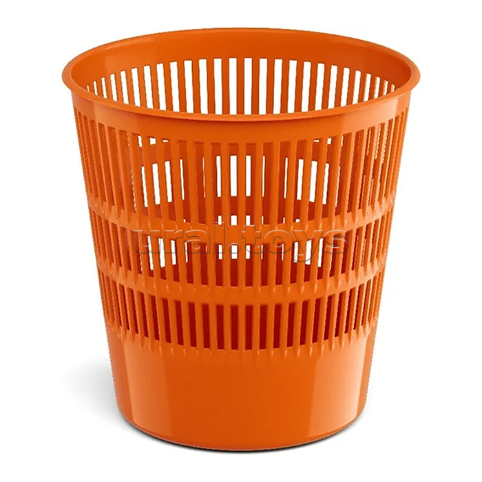 Корзина для бумаг сетчатая пластиковая Neon Solid, 12л, оранжевая