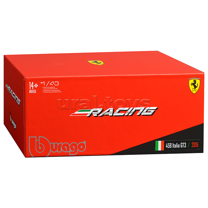 Гоночная машинка die-cast Ferrari - 458 Italia GT3 2015, 1:43, разноцветная