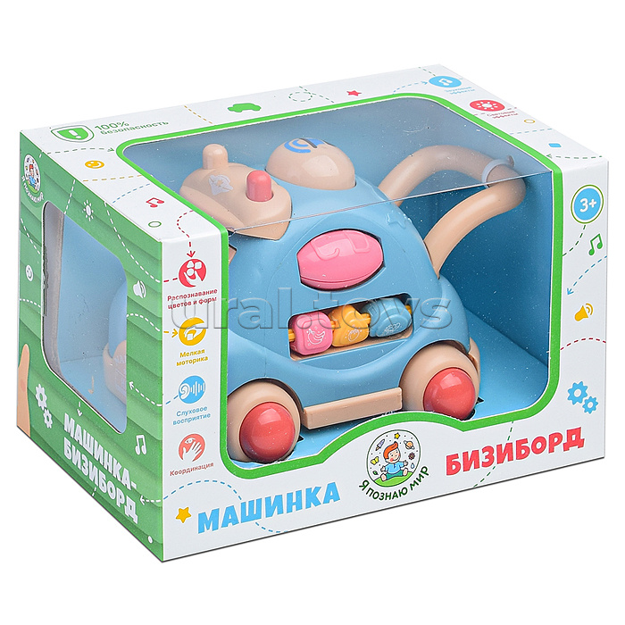 Машинка-бизиборд "Распознавание цветов и форм" в коробке