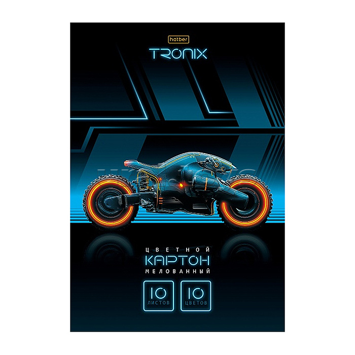 Картон цветной 10л 10 цв. А4ф "Старт" в папке набор